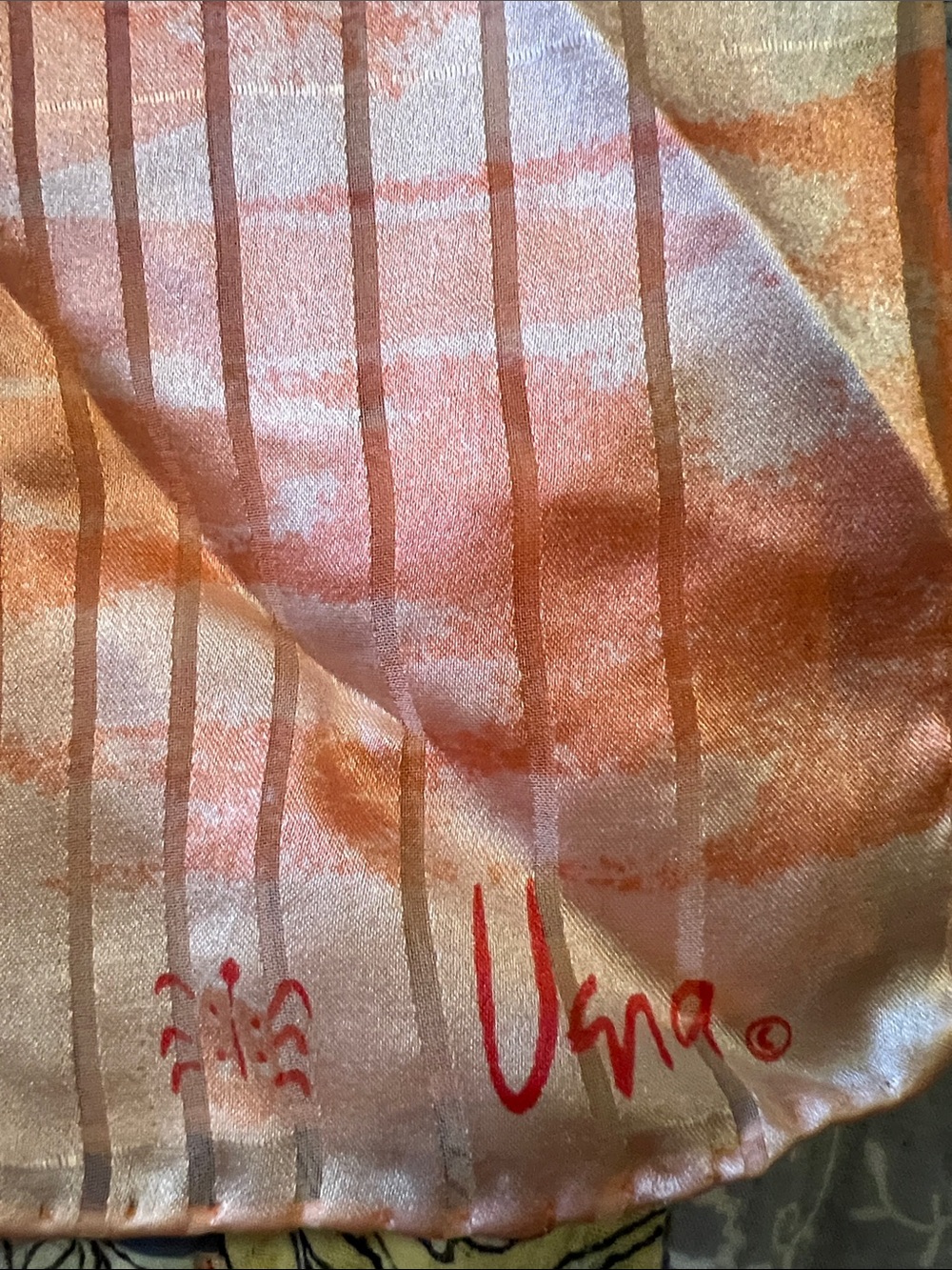 Vintage Vera Neumann silk blend Japan hand rolled oblong scarf